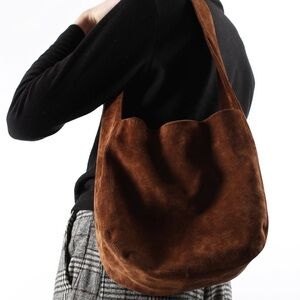 VINTAGE  BOTTEGA VENETA Brown Suede Shoulder Bag